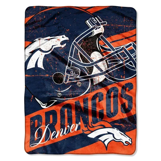 Discover Denver Football Broncos Deep Slant Micro Raschel Solf Throw Blanket