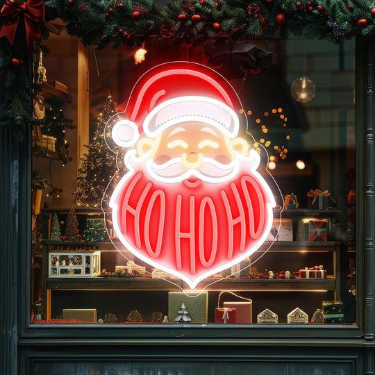 Discover Santa HOHOHO Neon Sign, LED Christmas Lights, Merry Christmas Decor, Holiday Home Decor, Christmas Party Decor, Xmas Gift