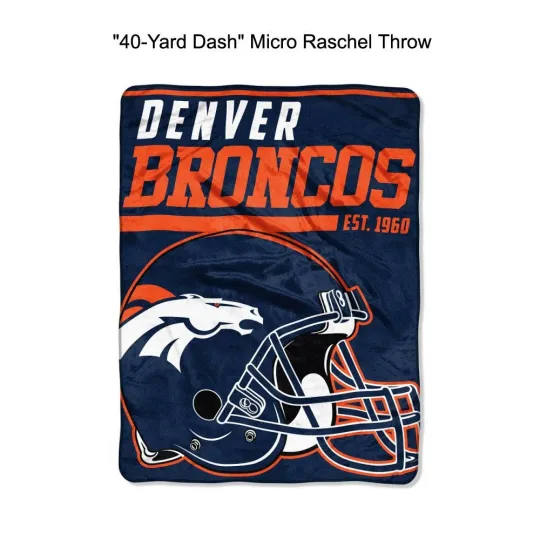 Denver Football Broncos  Dash Micro Raschel Throw Blanket
