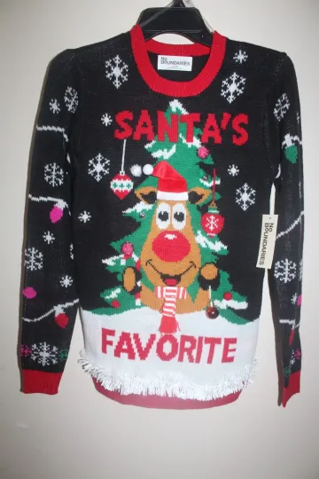 Discover “Santa’s Favorite” Women's Ugly Christmas Sweater No Boundaries NWT