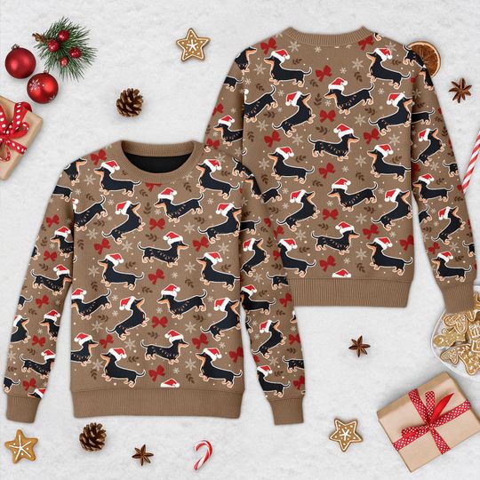 All I Want For Christmas Is A Dachshund Ugly Sweater, Dachshund Christmas Sweatshirt, Dog Xmas Holiday Shirt, Cute Pet Christmas Gift