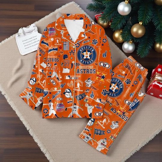 Discover Houston Astros Baseball Pajamas Set | New Styles Cozy Sleepwear | Christmas Gift for MLB Fans