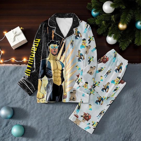 Discover Invincible Super Hero Pajamas Set | Comic Book Sleepwear | Christmas Gift for Superhero Fans