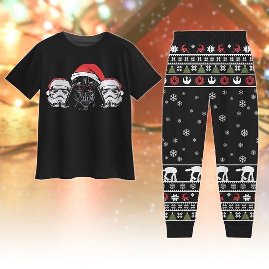 Discover Disney Star Wars Xmas Pajamas, Darth Vader Stormtrooper Xmas Tshirt Pants, Santa Darth Vader Holiday Pjs, Disney Christmas Pjs