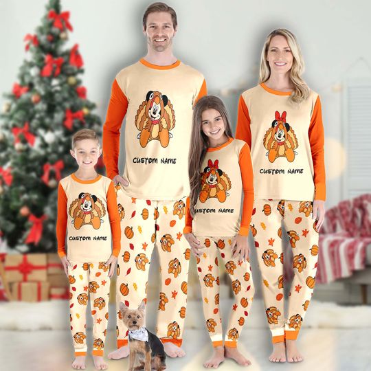 Discover Personalized Mickey Thanksgiving Pajamas Set, Mickey Mouse Family Matching Pajamas, Mickey Mouse Shirt, Thanksgiving Party Gift