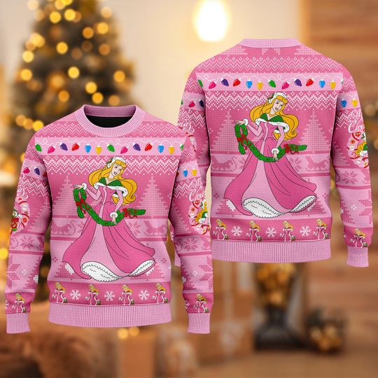 Discover Disney Aurora Princess Ugly Christmas Sweater, Sleeping Beauty Movie Xmas Sweatshirt, Aurora Princess Christmas Gift For Men Women Kid
