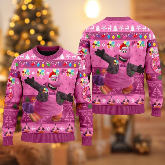 Discover Disney Bing Bong Ugly Christmas Sweater, Inside Out 2 Bing Bong Emotion Shirt, Disney Kid Adult Shirt, Baby Xmas Tee, Pet Ugly Family Gift