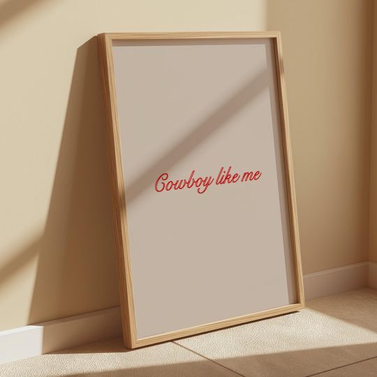 Discover Cowboy Like Me Lyrics Print: Western Home Decor