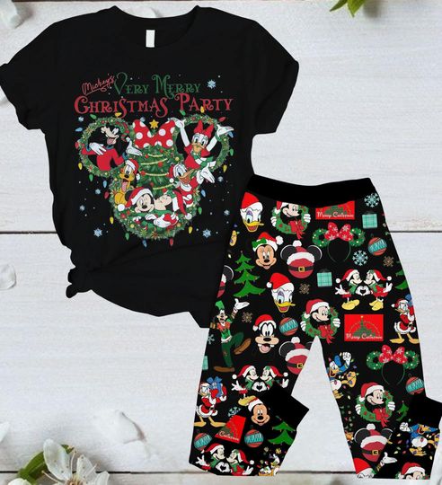 Discover Mickey And Friends Pajamas, Mickey And Co Christmas Pajamas, Donald Daisy Goffy Shirt, Disney Trip Family Pajamas, Magic Kingdom Gift