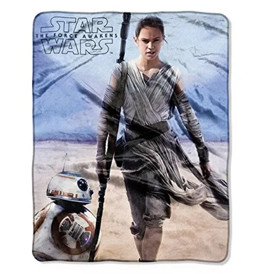 Discover Disney Star Wars The Force Awakens Rey Super Plush Soft Throw Blanket 40"x50''