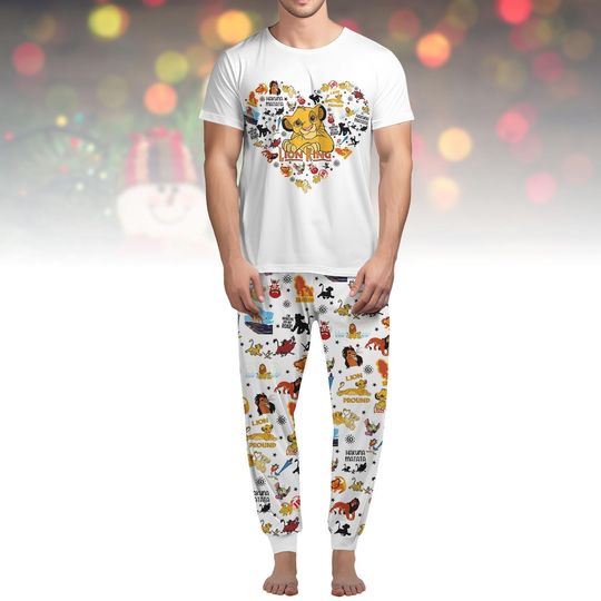 Discover Disney Lion King Christmas Tshirt And Pants Pajamas, Disney Family Pajama Set, Lion King Simba Women Sleepwear, Christmas Gift