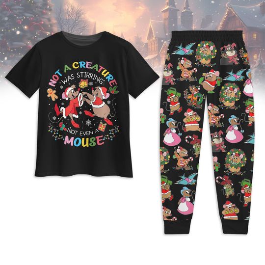 Discover Jaq And Gus Gus Christmas Pajamas, Cinde  Matching Pajamas Set, Movie Xmas Loungewear, Disneyland Xmas Family Pajamas