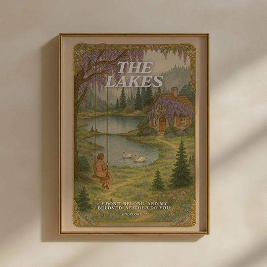 Discover The Lakes, Taylorr Swifts Lyric Print, Folklore Album Poster, taylor version Wall Art, Music Decor, Storybook Whimsical Cottagecore, Download