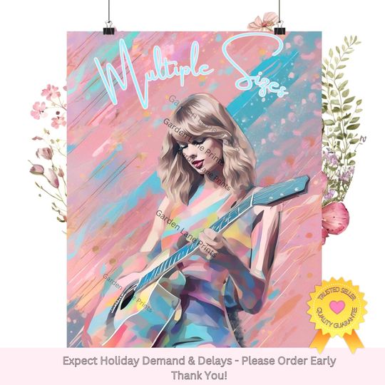 Discover Music Poster for Taylor Fans: Girls Room Dorm Wall Art, TS Showgirl Pink Posters