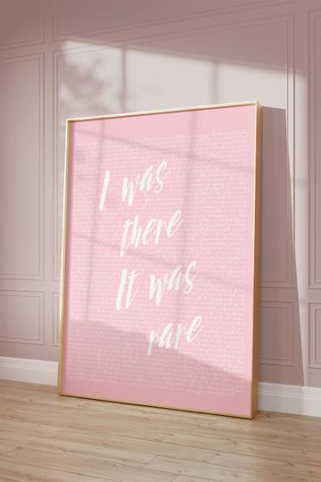 Discover Taylor Inspired Art Print All Too Well, Girly College Dorm Pink Decor (Digital Download)