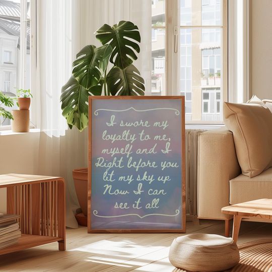 Discover Taylor Lyric Poster - Showgirl Ophelia Lyrics Art, Blue RoomDecor (Digital Download)