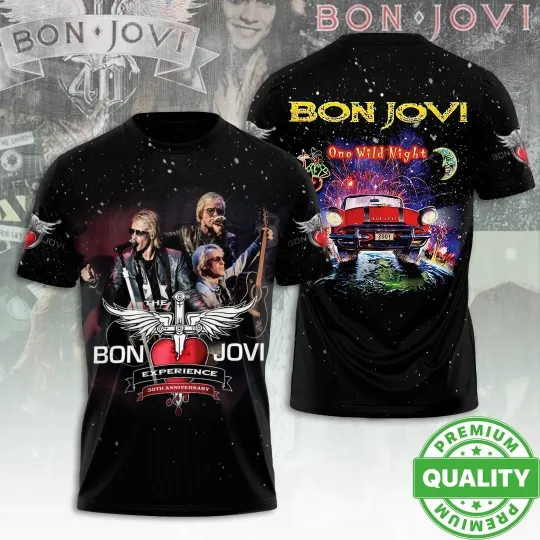Discover Bon Jovi One Wild Night Live Tour 3D AOP T-Shirt 2025