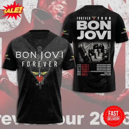 Discover Bon Jovi Tour 3D T-Shirt