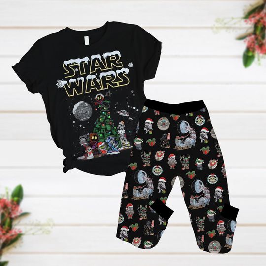 Discover Star Wars Christmas Pajamas, Stroomper Baby Yoda Santa Pajamas Pants, Darth Vader Women Pajamas, Christmas Tree Pj Set