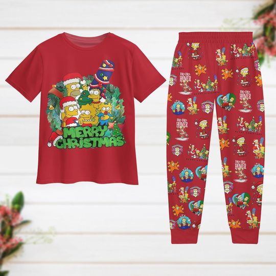 Discover Christmas Pajamas, Simpson Family Pajamas, Homer Simpson Holiday Pajamas, Disney Cartoon Pajamas Set, Family Pajamas
