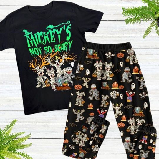 Discover Halloween Mickeys Not So Scary Pajamas Set, Disney Halloween Shirt, Spooky Season Shirt, Mickey And Friends Shirt, Magic Kingdom Tee
