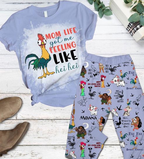 Discover Hei Girl Hei Pajamas, Moana Princess Women Pajamas, Rooster Chicken Holiday Pajamas, Moana Hei Hei Shirt, Disney Halloween Gift