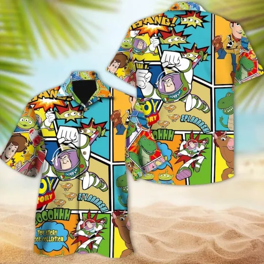 Discover Toy Story Comic To Infinity And Beyond Christmas Holiday Season Hawaiian Shirt