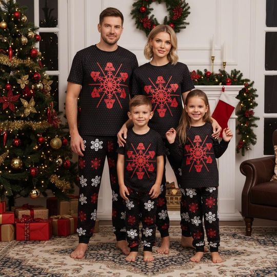 Star Wars Family Christmas Pajamas, Darth Vader T-shirt Pants Set, Galaxy Wars Xmas Holiday Loungewear, Cozy Holiday Sleepwear Outfit