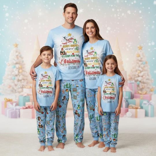 Buddy The Elf Christmas Pajamas Set, Ninny Muggins Xmas Shirt, Comedy Pajamas For Holiday, Xmas Movie Shirt, Christmas Season Gift