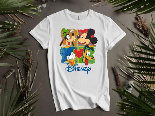 Discover Disney Mickey Pluto Goofy Donald Poster Custom T-Shirts for Men, Women, and Kids - Sizes S to 5XL | Ladies' T-Shirts Available L205