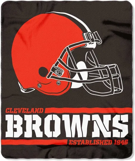 Cleveland Football Browns Split Wide Soft Fleece Throw Blanket