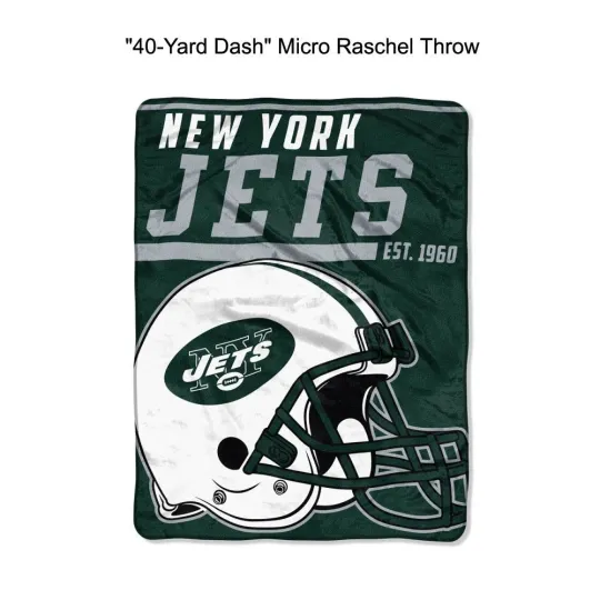 Discover football New York Jets 40-Yard Dash Micro Raschel Throw Blanket 40" x 60"
