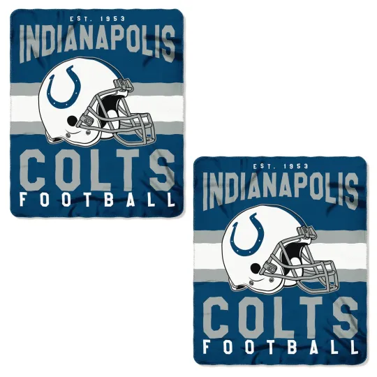Discover 2pc Set football Indianapolis Colts Soft Fleece Throw Blanket 50" X 60"