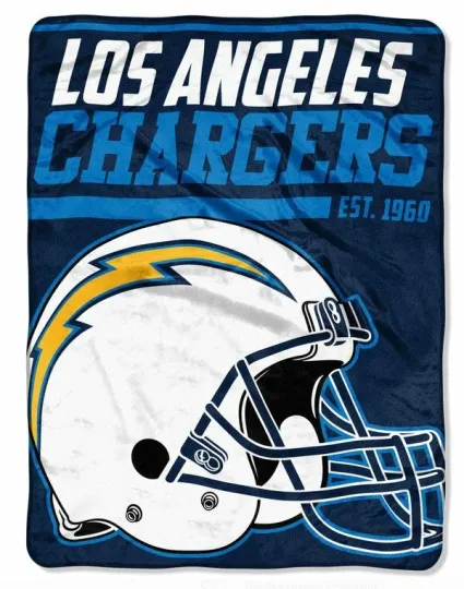 Discover football Los Angeles Chargers 40-Yard Dash Micro Raschel Throw Blanket 40" x 60"