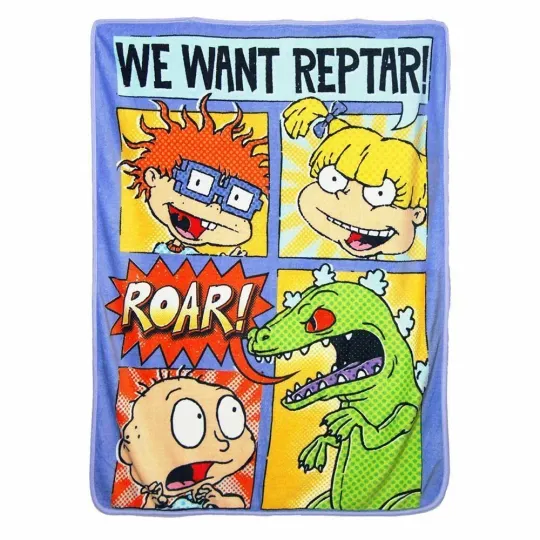 New Nick 90s Rugrats Reptar Super Plush Soft Throw Blanket
