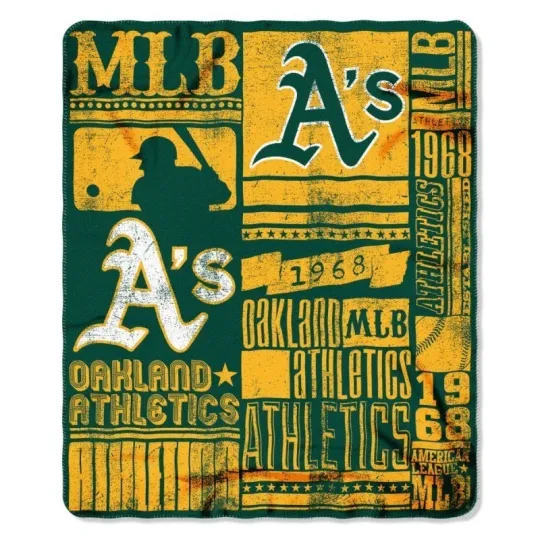 Discover NEW MLB  Oakland Athletics "Strength" Fleece Throw Blanket 50"x 60"