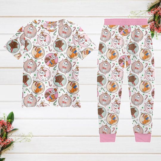 Discover The Aristocats Marie Xmas Pajamas, Disney Cat Women Pajamas, Cat Santa Holiday Pajamas, Magic Kingdom Gift, Gift For Her