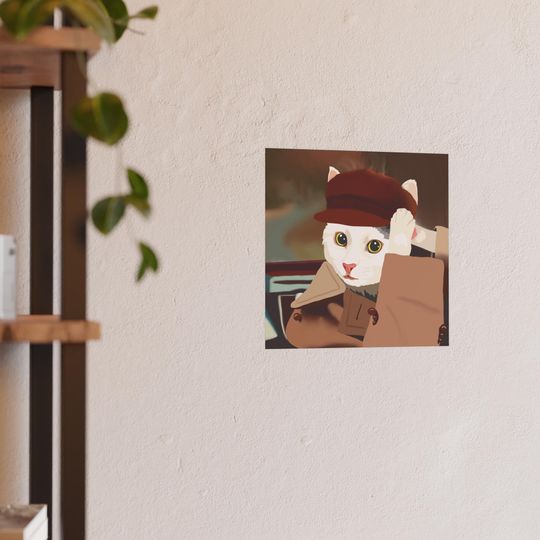 Discover Red Era Poster, Vinyl Album Cover Art Print, Satin Matte Wall Decor, Archival Cat Art Print, Cat Lover Gift, Music Inspired Poster