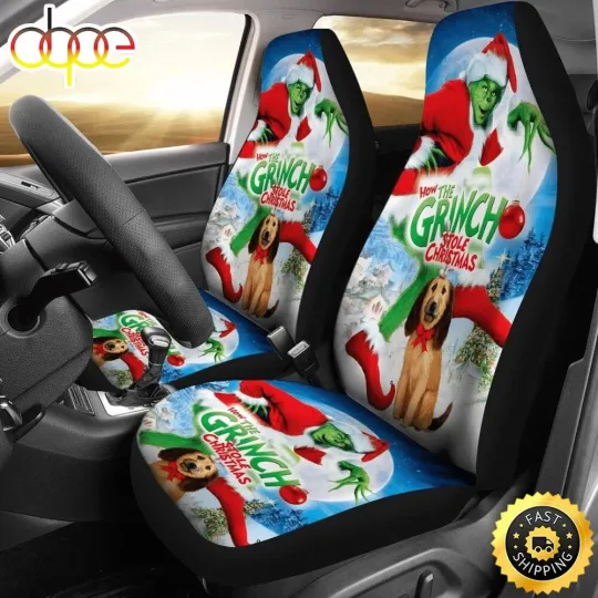 Discover Christmas Car Seat Cover, How The funny character Stole Christmas Car Seat Covers, Gift