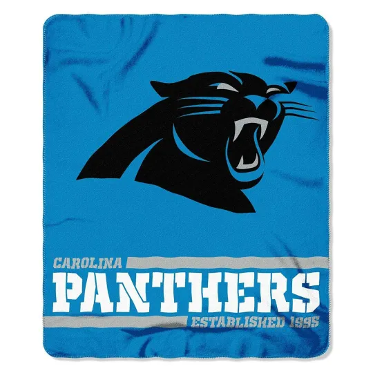 Carolina Football Panthers Split Wide Soft Fleece Throw Blanket