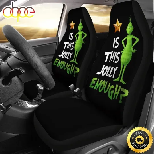 Discover Christmas Car Seat Cover, funny character Is This Jolly Enough 2 Car Seat Covers, Gift