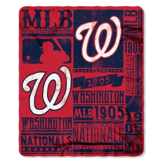 Discover NEW MLB Washington Nationals "Strength" Fleece Throw Blanket 50"x 60"