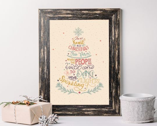 In My Heart Is A Christmas Tree Farm, Taylorr Swifts Christmas Print, Taylorr Swifts Art, Taylorr Swifts Print, Printable