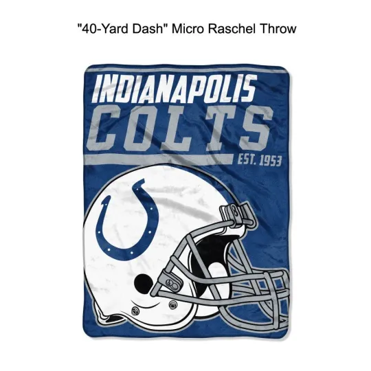 Discover football Indianapolis Colts 40-Yard Dash Micro Raschel Throw Blanket 40" x 60"