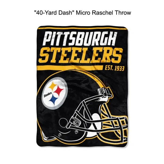 Discover football Pittsburgh Steeler 40-Yard Dash Micro Raschel Throw Blanket 40" x 60"