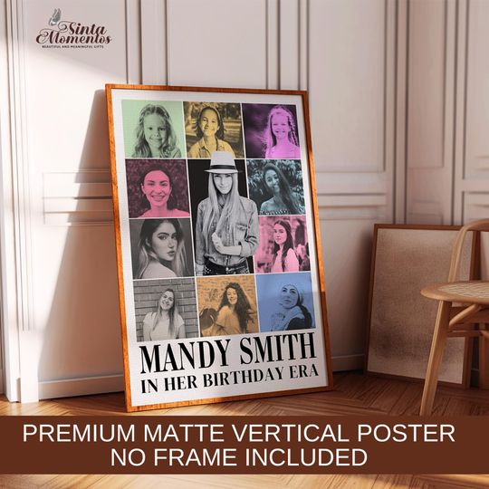 Custom Eras Tour Poster Ship (Unframe) Eras Theme Birthday Sign Photo Collage Era Poster Your Photos Print Personalize Era Double Digit