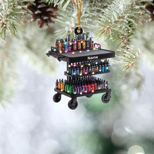 Discover Personalized Tattoo Cart Ornament, Tattoo Trolley Christmas Ornament, Tattoo Artist Ornament Gift, Tattoo Studio Ornament Decor