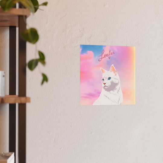 Discover Loafer Era Poster, Vinyl Album Cover Art Print, Satin Matte Wall Decor, Archival Cat Art Print, Cat Lover Gift, Music Inspired Poster