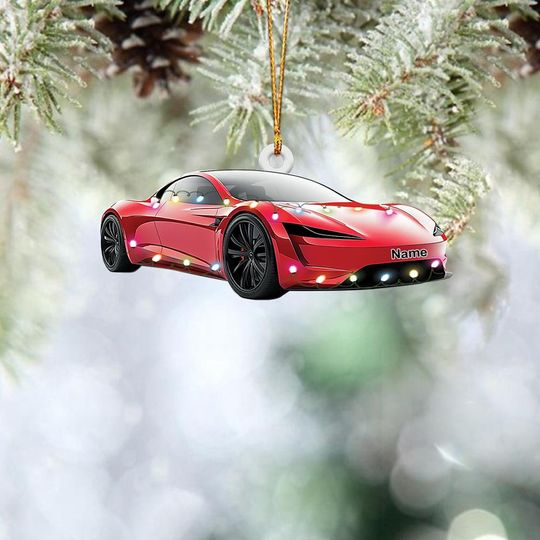 Personalized Sport Car Ornament, Auto Racing Christmas Ornament, Racer Ornament Gift, Auto Racing Team Holiday Ornament Decor