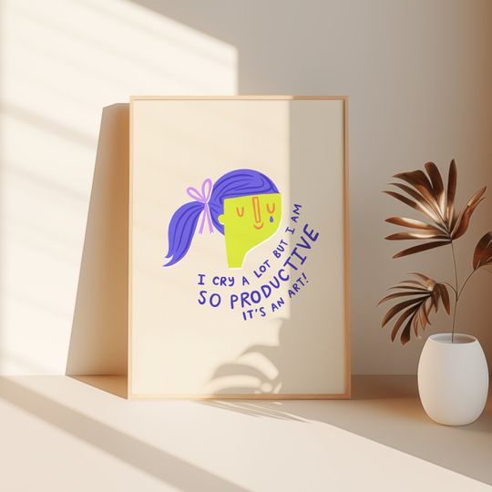 Discover I Cry A Lot But I Am So Productive Poster Art Print - Taylorr Swifts lyric t swift song t swift ttpd